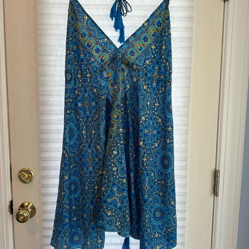 Blue Bohemian Print Dress from Italy